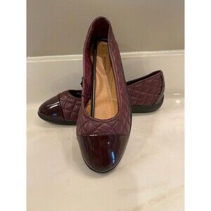 Time and Tru Maroon Quilted Memory Foam NEW Slip On Flats Sz 7 Casual Shoes
